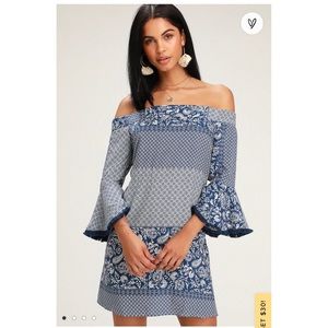 Lulus off shoulder shift dress